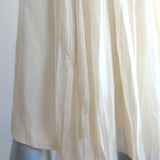 J Mendel Embellished Sleeveless Dress Ivory Pleated Silk Chiffon Size 8