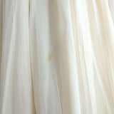 J Mendel Embellished Sleeveless Dress Ivory Pleated Silk Chiffon Size 8