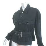 Proenza Schouler Belted Denim Jacket Black Cotton Size Medium