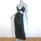 Alice + Olivia Havana Vegan Leather Cutout Maxi Dress Black Size 0