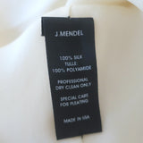 J Mendel Embellished Sleeveless Dress Ivory Pleated Silk Chiffon Size 8