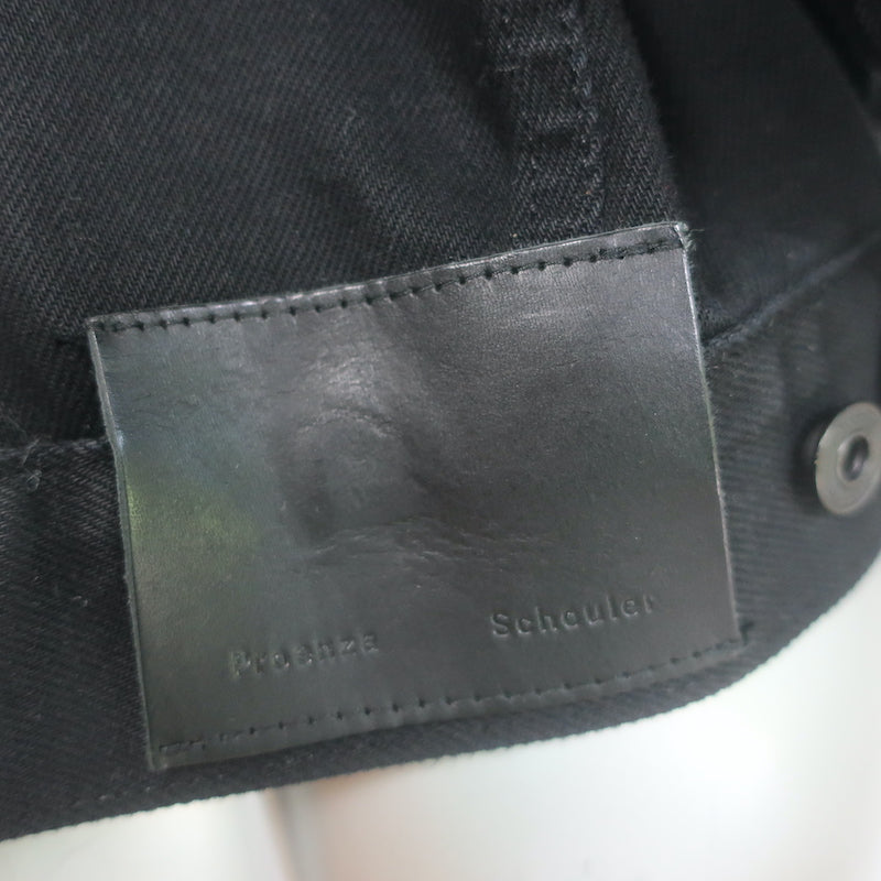 Proenza Schouler Belted Denim Jacket Black Cotton Size Medium