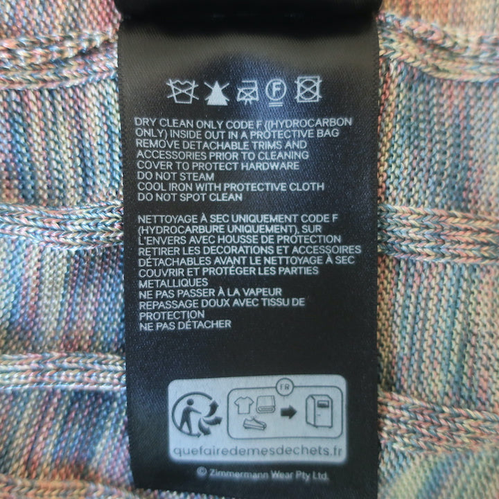 Zimmermann polo midi dress in teal-multi mouline ribbed knit, size 0P — authentic pre-owned luxury, gently worn.
