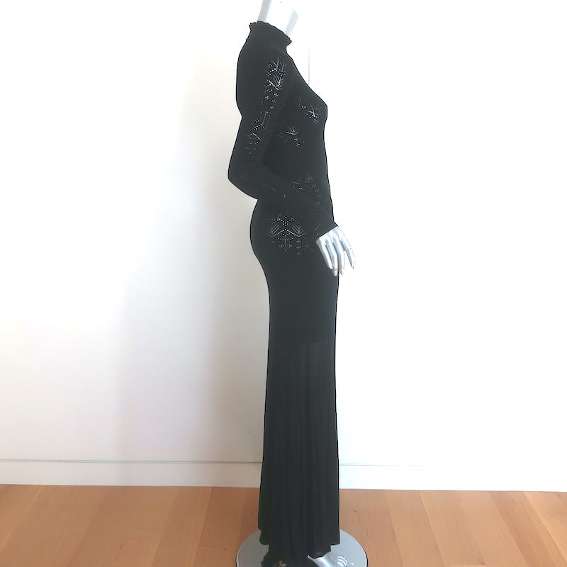 Isabel Marant Gisole Pointelle Knit Turtleneck Maxi Dress Black Size 34