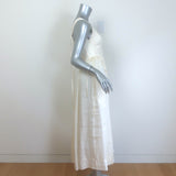 La Ligne Villanelle Tie-Strap Midi Dress Ivory Linen-Blend Size Small