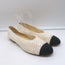 Chanel CC Cap Toe Crochet Ballet Flats Cream/Black Size 40