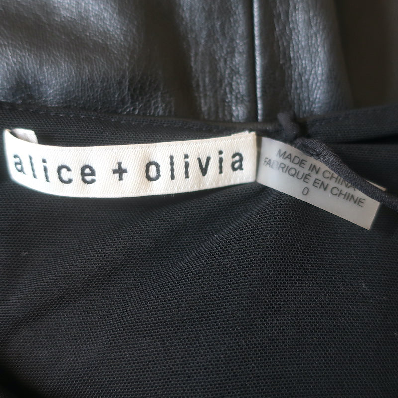 Alice + Olivia Havana Vegan Leather Cutout Maxi Dress Black Size 0