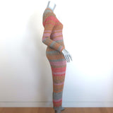 Zimmermann mouline ribbed knit midi sweater dress in multi-color mouline, authentic pre-owned, gently worn