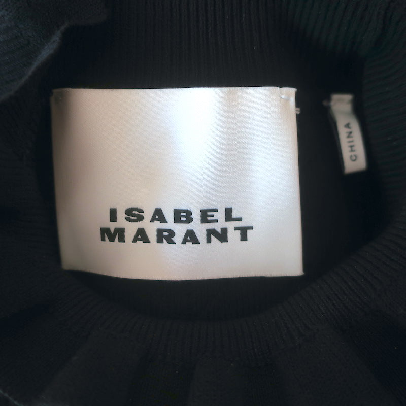 Isabel Marant Gisole Pointelle Knit Turtleneck Maxi Dress Black Size 34
