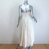 La Ligne Villanelle Tie-Strap Midi Dress Ivory Linen-Blend Size Small