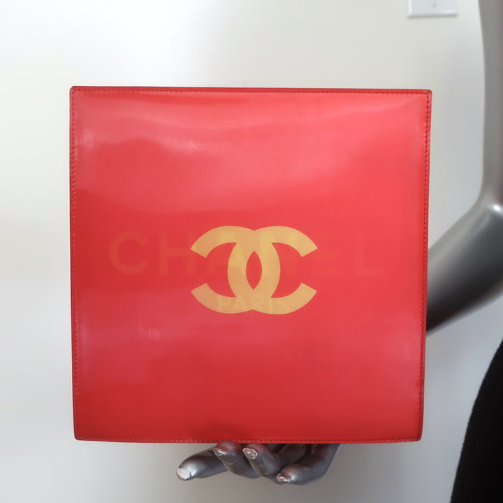 Chanel 2000 CC Hologram Tote Persimmon Vinyl Chain-Strap Small Shoulder Bag