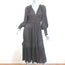 Ulla Johnson Shaina Embroidered Midi Dress Dark Brown Plisse Satin Size 2