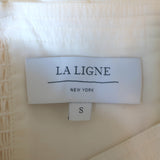 La Ligne Villanelle Tie-Strap Midi Dress Ivory Linen-Blend Size Small