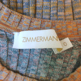 Zimmermann Luminosity mouline ribbed-knit midi sweater dress in multi-color, authentic pre-owned and gently worn.