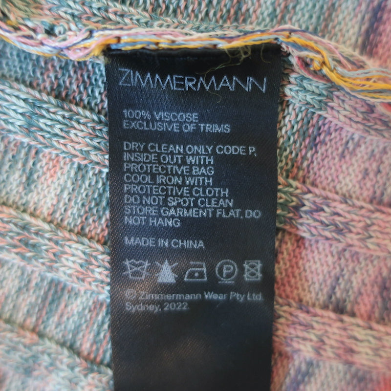 Zimmermann midi ribbed knit sweater dress in multi-color mouline — authentic pre-owned, gently worn luxury