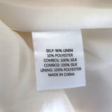 La Ligne Villanelle Tie-Strap Midi Dress Ivory Linen-Blend Size Small