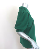Julia Allert Puff Sleeve Collared Blouse Green Size Extra Small