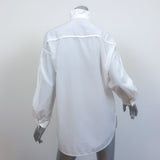 Raquel Allegra Button Down Shirt Cream Cotton-Silk Size 0 Long Sleeve Blouse