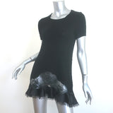 Moschino Cheap & Chic black knit lace-inset ruffled tunic dress, gently pre-owned, authentic luxury piece