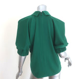 Julia Allert Puff Sleeve Collared Blouse Green Size Extra Small