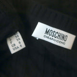 Moschino Cheap & Chic lace-inset ruffled tunic dress in black knit, authentic pre-owned, size US 6