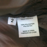 Ulla Johnson Shaina Embroidered Midi Dress Dark Brown Plisse Satin Size 2