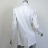 Jenni Kayne Keaton Blazer White Stretch Linen Size 2 Double Breasted Jacket
