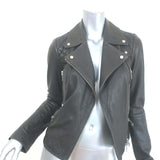 AllSaints Bleeker Biker Jacket Black Quilted Leather Size US 2