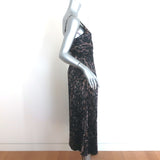 AllSaints Jinx Pleated Leopard Print Midi Dress Size Extra Small