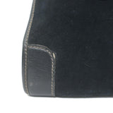 Vintage 1970s Gucci Web Stripe Doctor Bag Black Suede Medium Tote