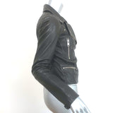 AllSaints Bleeker Biker Jacket Black Quilted Leather Size US 2