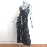 AllSaints Jinx Pleated Leopard Print Midi Dress Size Extra Small