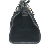 Vintage 1970s Gucci Web Stripe Doctor Bag Black Suede Medium Tote