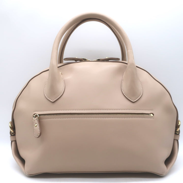 Salvatore Ferragamo Fiamma Medium Top-Handle Bag Bisque Leather