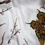 G. Label Sheely Puff Sleeve Midi Dress Cream Butterfly Print Poplin Size 6