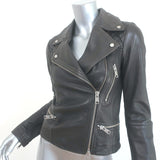 AllSaints Bleeker Biker Jacket Black Quilted Leather Size US 2