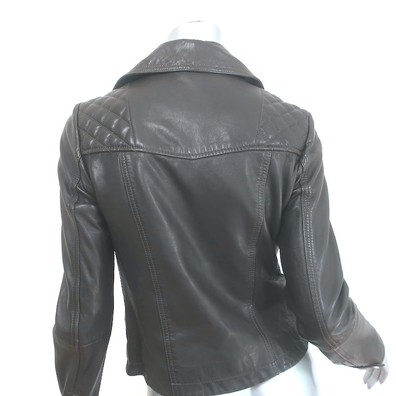 AllSaints Bleeker Biker Jacket Black Quilted Leather Size US 2