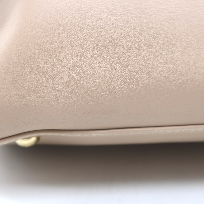 Salvatore Ferragamo Fiamma Medium Top-Handle Bag Bisque Leather