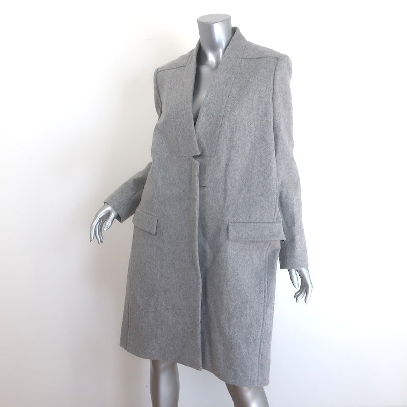 Maje Klinton Single-Button Coat Heather Gray Felted Wool Size 40 NEW