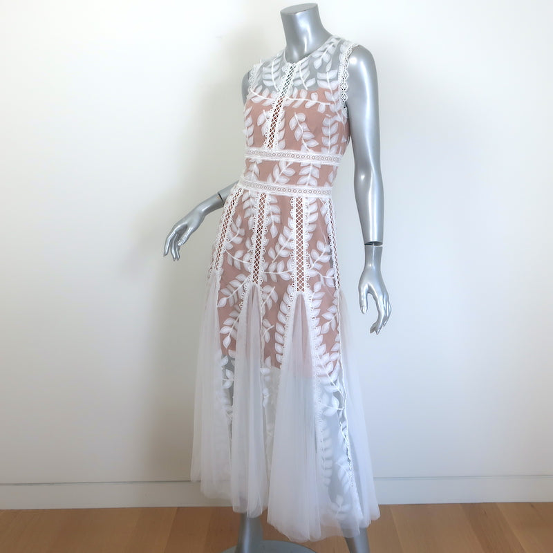 saba blanc midi dress Bronx and Banco Saba Blanc Floral-Appliqu Lace Midi Dress