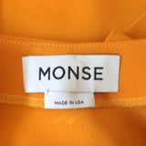 Monse One-Sleeve Top Marigold Crepe Size 6 Open Back Blouse
