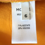 Monse One-Sleeve Top Marigold Crepe Size 6 Open Back Blouse