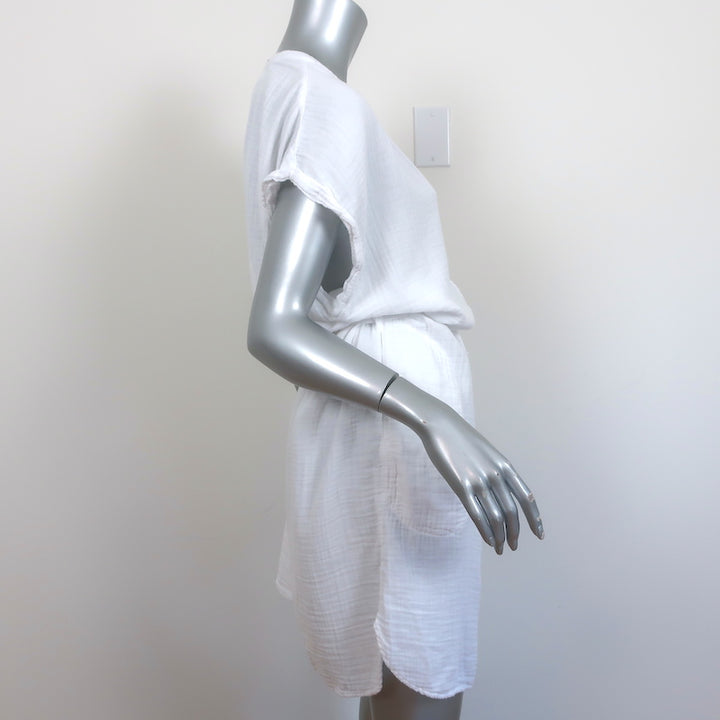 Electric &amp; Rose Mini Dress Serra White Cotton Gauze Size Small Short Sleeve NEW
