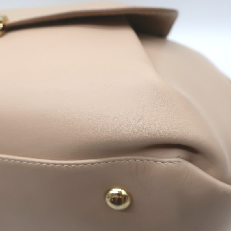 Salvatore Ferragamo Fiamma Medium Top-Handle Bag Bisque Leather