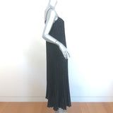 Vince Polka Dot Midi Slip Dress Black Pleated Crepe Size Small