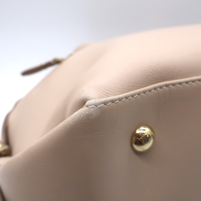 Salvatore Ferragamo Fiamma Medium Top-Handle Bag Bisque Leather