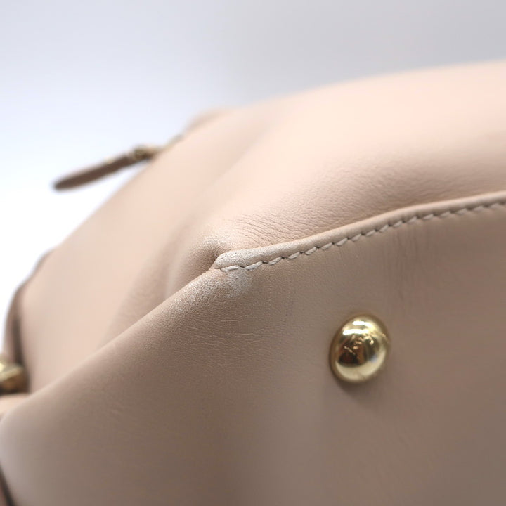 Salvatore Ferragamo Fiamma Medium Top-Handle Bag Bisque Leather