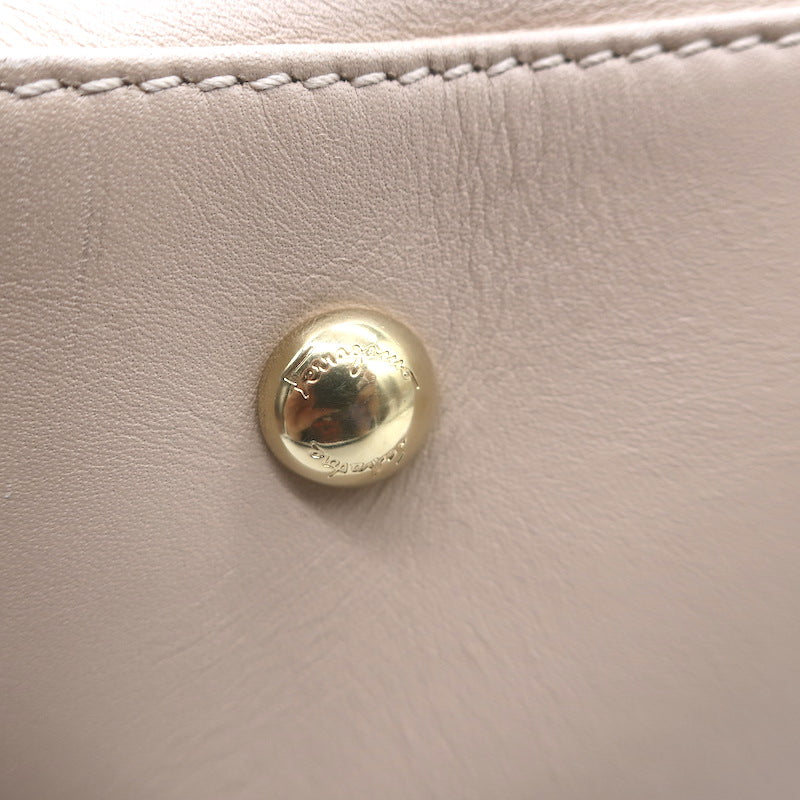 Salvatore Ferragamo Fiamma Medium Top-Handle Bag Bisque Leather