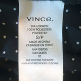 Vince Polka Dot Midi Slip Dress Black Pleated Crepe Size Small