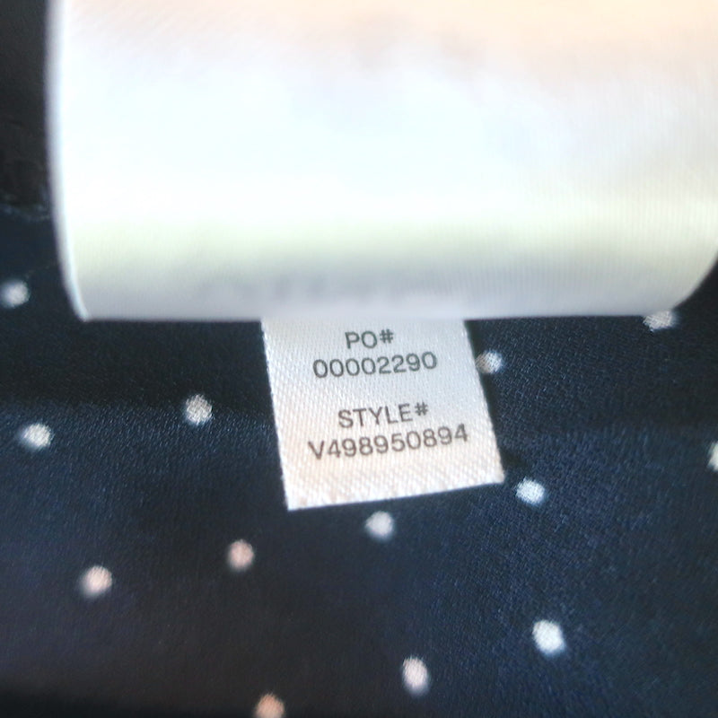 Vince Polka Dot Midi Slip Dress Black Pleated Crepe Size Small